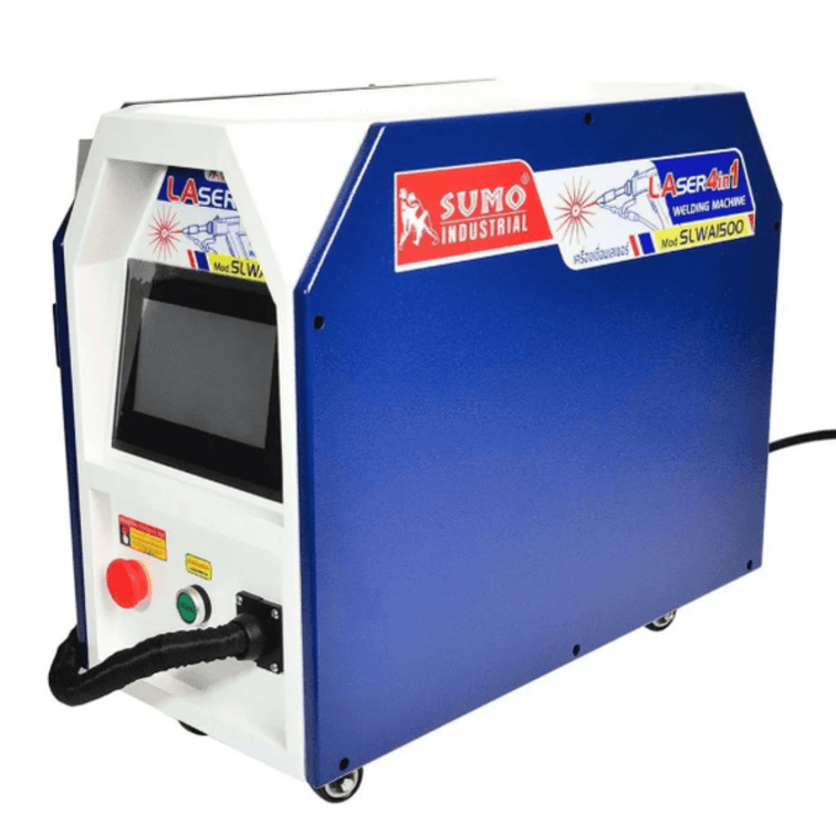 อุตสาหกรรมรุ่น SLWA-1500 สีฟ้าและขาว ออกแบบสำหรับการเชื่อมโลหะที่มีความแม่นยำสูง พร้อมระบบระบายความร้อนขั้นสูงและการควบคุมที่ใช้งานง่าย